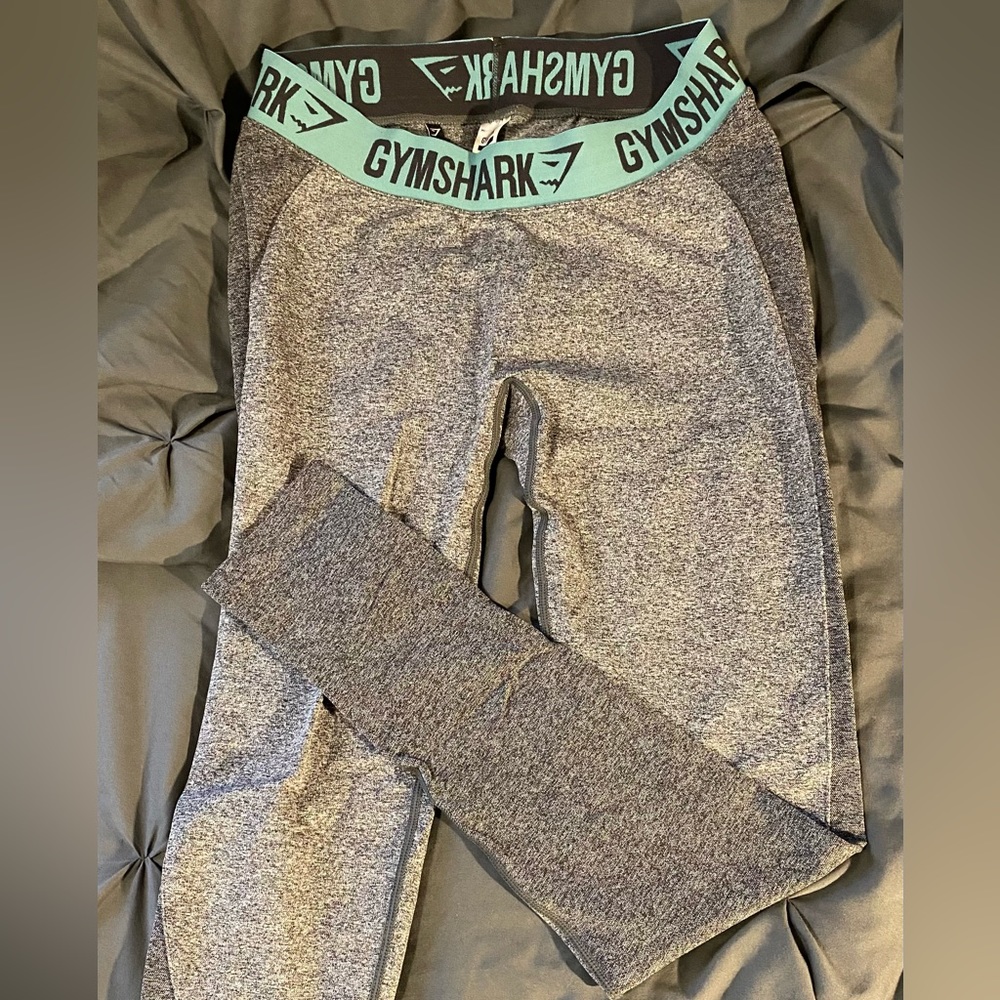 Grey and Turquoise Gymshark Leggings